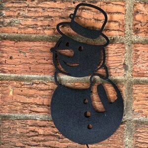 Redline Steel Laser Cut Metal Christmas Holiday Snowman Wall Art Decorative Sign